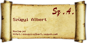 Szügyi Albert névjegykártya