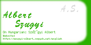 albert szugyi business card